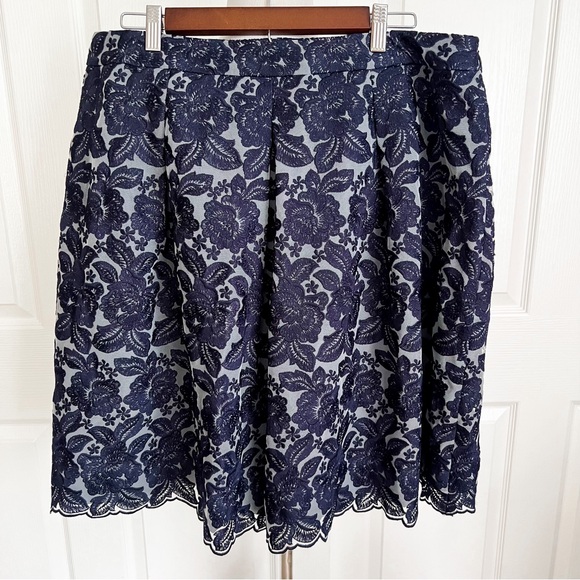NWT Talbots Woman Blue Lace Floral Special Occasion Skirt Womens Plus Sz 14W - Picture 1 of 14